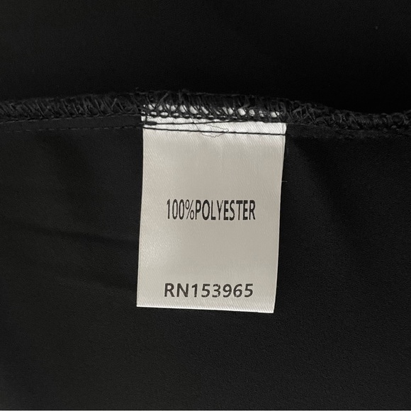 New Area Stars Pleated Puff Sleeve Button Down Blouse Lee Black Size Small - Picture 14 of 16